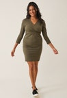 Maternity wrap dress - Green Olive