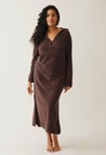 Terrycloth maternity caftan - Brown