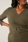 Maternity wrap dress - Green Olive