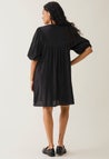 Boho maternity mini dress - Black