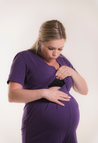 Maternity jumpsuit with nursing access - Purple