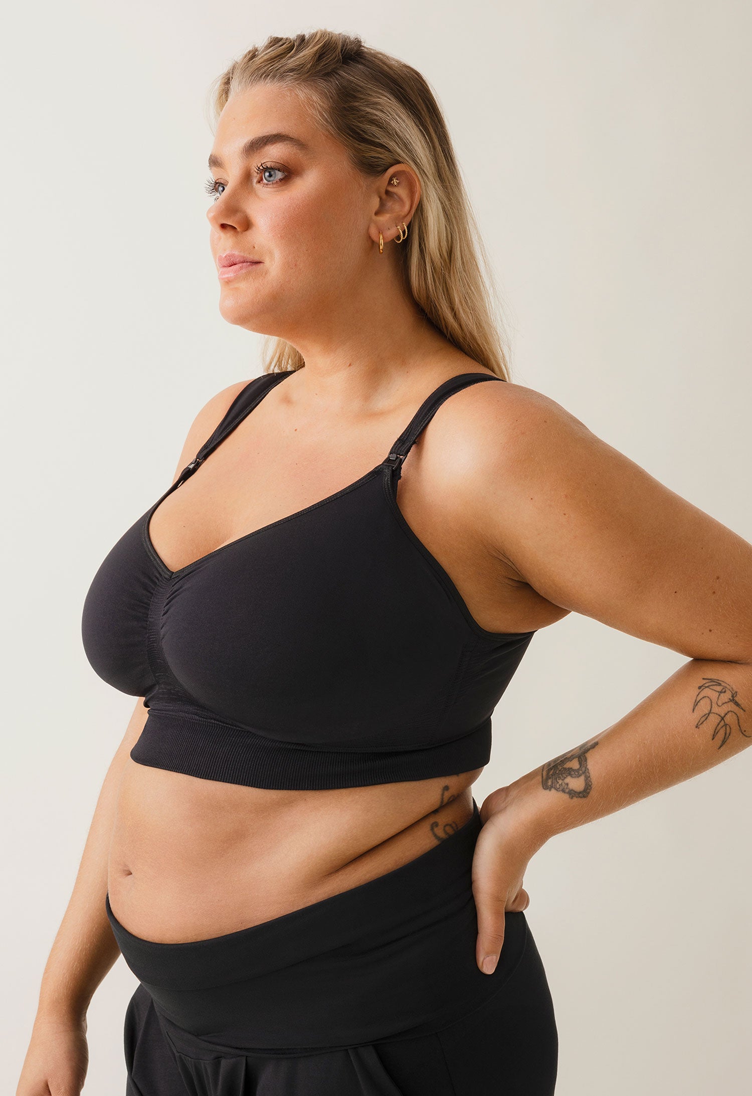 Firm wireless nursing bra 34C - 44F - Black